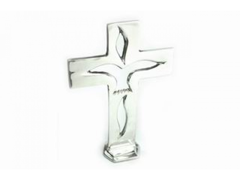 CRUZ ESPIRITU SANTO CON BASE MED CRUCES EN PEWTER